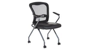 Nesting Chairs WFB Designs Mesh Back Nesting Chair with Arms and Enhanced Fabric Seat