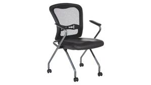 Nesting Chairs WFB Designs Mesh Back Nesting Chair with Arms and Enhanced Fabric Seat