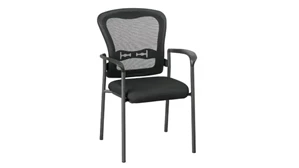 Lobby & Guest Chairs - Metal WFB Designs Mesh Back Visitor Chair with Black Fabric Padded Seat