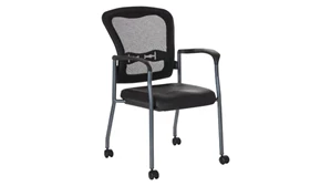 Lobby & Guest Chairs - Metal WFB Designs Mesh Back Guest Chair with Casters and Enhanced Fabric Seat