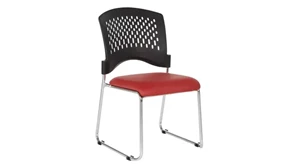 Stackable Meeting Chairs WFB Designs Plastic Vent Back Sled Base Chair with Enhanced Fabric Seat