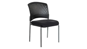 Lobby & Guest Chairs - Metal WFB Designs Plastic Vent Back Armless Guest Chair and Black Fabric Seat
