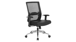 Ergonomic Task Chairs WFB Designs Matrix Mesh Back, Leather Seat Executive Chair