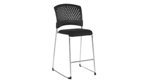 Stools WFB Designs Plastic Vent Back Stool with Black Fabric Seat
