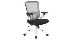 Ergonomic Task Chairs WFB Designs White Mesh High Back Chair, White Frame & Base, Dillon Polyurethane Seat