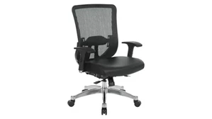 Ergonomic Task Chairs WFB Designs Mesh Back, Leather Seat Manager Chair