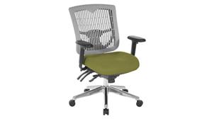 Ergonomic Task Chairs WFB Designs Contoured Plastic Grey Back Manager Chair with Fabric Seat