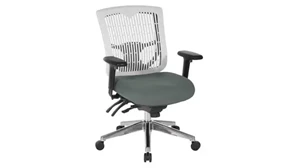 Ergonomic Task Chairs WFB Designs Contoured Plastic White Back Manager Chair with Fabric Seat