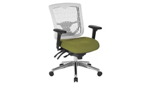 Ergonomic Task Chairs WFB Designs Contoured Plastic White Back Manager Chair with Fabric Seat