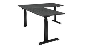 Standing Desks - Electronically Adjustable WFB Designs 60in x 72in Height Adjustable L-Desk with 3 Stage Motor