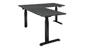 Standing Desks - Electronically Adjustable WFB Designs 60in x 72in Height Adjustable L-Desk with 3 Stage Motor
