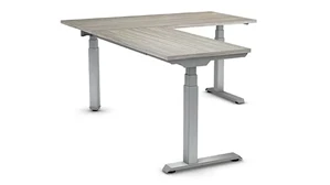 Standing Desks - Electronically Adjustable WFB Designs 60in x 72in Height Adjustable L-Desk with 3 Stage Motor