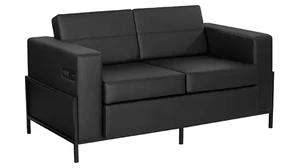 Loveseats WFB Designs Arctic Loveseat with Built-In UL Certified USB & USB-C Charging Station