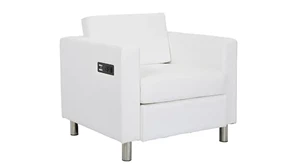 Club & Lounge Chairs WFB Designs Arm Chair in Enhanced Vinyls with Power Charging Outlets