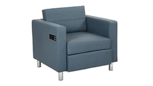 Club & Lounge Chairs Office Star Arm Chair in Enhanced Vinyls with Power Charging Outlets