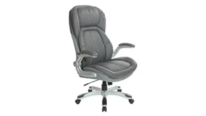 Executive Desk Chairs WFB Designs Leather Executive Chair with Silver Base