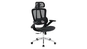 Ergonomic Task Chairs WFB Designs Mesh Seat and Back Task Chair with Flip Arms and Headrest