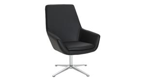 Club & Lounge Chairs WFB Designs Faux Leather Swivel Swoop Guest Chair with Aluminum Base