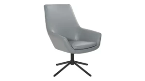 Club & Lounge Chairs WFB Designs Faux Leather Swivel Swoop Guest Chair with Black Base
