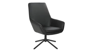 Club & Lounge Chairs WFB Designs Faux Leather Swivel Swoop Guest Chair with Black Base