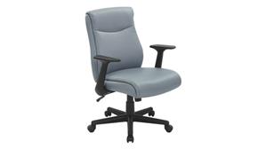 Executive Desk Chairs WFB Designs Mid Back Faux Leather Manager Chair with Flip Up Arms