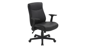 Executive Desk Chairs WFB Designs Mid Back Faux Leather Manager Chair with Flip Up Arms