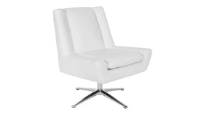 Club & Lounge Chairs WFB Designs Faux Leather Swivel Guest Chair with Aluminum Base