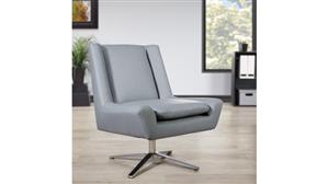 Club & Lounge Chairs WFB Designs Faux Leather Swivel Guest Chair with Aluminum Base