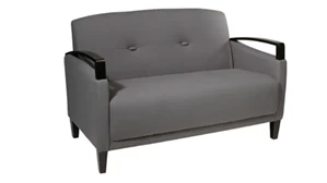Loveseats WFB Designs Loveseat with Espresso Wood Accents in Essential Fabrics