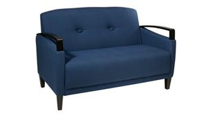 Loveseats WFB Designs Loveseat with Espresso Wood Accents in Essential Fabrics