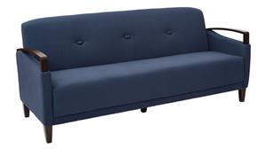Sofas WFB Designs Sofa with Espresso Wood Accents in Essential Fabrics