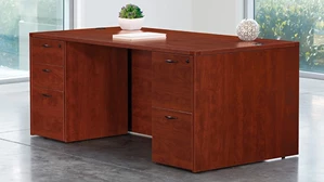 Stand-Alone Double Pedestal Desks Office Star Neenah Desk 66in W x 24in D with 2 Pedestals