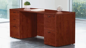 Stand-Alone Double Pedestal Desks WFB Designs 72in x 24in Double Pedestal Credenza Desk