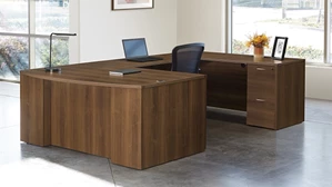 U Shaped Double Pedestal Desks WFB Designs 72in x 112in Double Pedestal Bow Front U-Desk