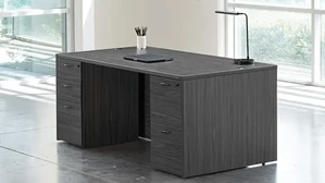 Stand-Alone Double Pedestal Desks Office Star Neenah Desk 66in W x 24in D with 2 Pedestals