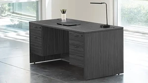 Stand-Alone Double Pedestal Desks Office Star Double Pedestal Desk 66in x 30in Hanging