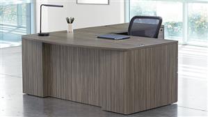 L Shaped Double Pedestal Desks WFB Designs Bow Front L-Shape Double Pedestal Desk - 72in x 88in