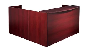 Reception Desks - L Shaped Office Star L-Shaped Reception Desk 72in x 78in Double Hanging Pedestal