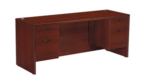 Stand-Alone Double Pedestal Desks Office Star Neenah Desk 72in W x 36in D with 2 Double Hanging Pedestals