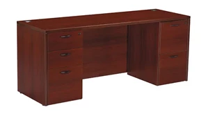 Stand-Alone Double Pedestal Desks Office Star Neenah Desk 66in W x 24in D with 2 Pedestals