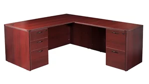 L Shaped Double Pedestal Desks WFB Designs 72in x 78in Double Pedestal L-Desk