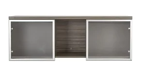 Desk Hutches WFB Designs 48in W Wall Mount Hutch with Glass Doors