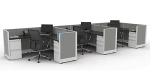 Cubicles WFB Designs 39in H 3-Person Cubicle Fabric Panels - Unpowered