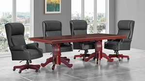 Conference Tables WFB Designs 8ft Wood Veneer Conference Table with Queen Anne Base