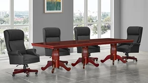 Conference Tables WFB Designs 10ft Wood Veneer Conference Table with Queen Anne Base