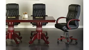 Conference Tables WFB Designs 6ft Wood Veneer Conference Table with Queen Anne Base