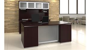 Office Suites WFB Designs Executive Office Suite - Bow Front Desk with Credenza and Hutch