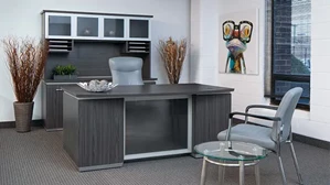 Office Suites WFB Designs Executive Office Suite - Bow Front Desk with Credenza and Hutch