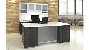 Office Suites WFB Designs Executive Office Suite - Bow Front Desk with Credenza and Hutch