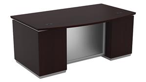 Stand-Alone Double Pedestal Desks WFB Designs 72in x 42in Double Pedestal Bow Front Desk